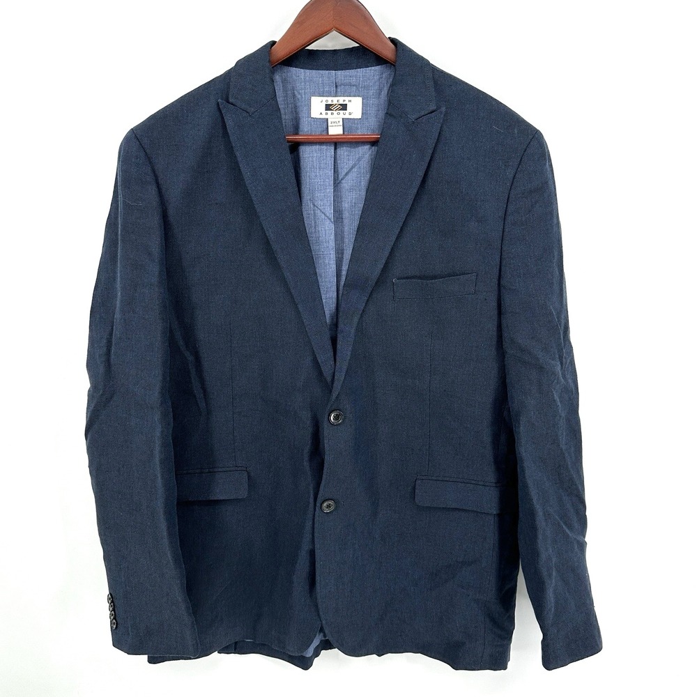 Joseph Abboud 2XLT 100% Linen Button Blazer Sport Coat Jacket Blue